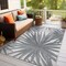 World Rug Gallery Tropical Leaves Nature Inspired Indoor/Outdoor Area Rug 5' x 7' Gray 4030GRAY5X7 - alternate 4